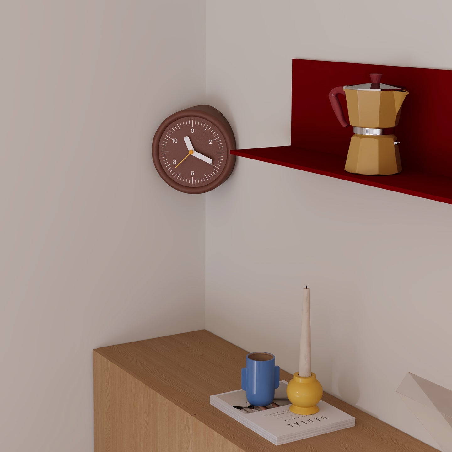 Brown Corner Clock